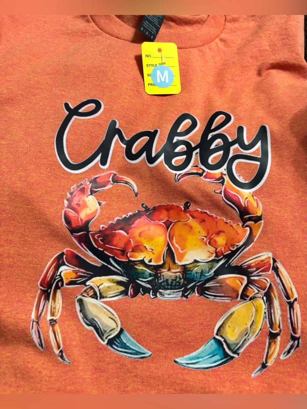 NEW Crabby Graphic Tee - Orange - Medium